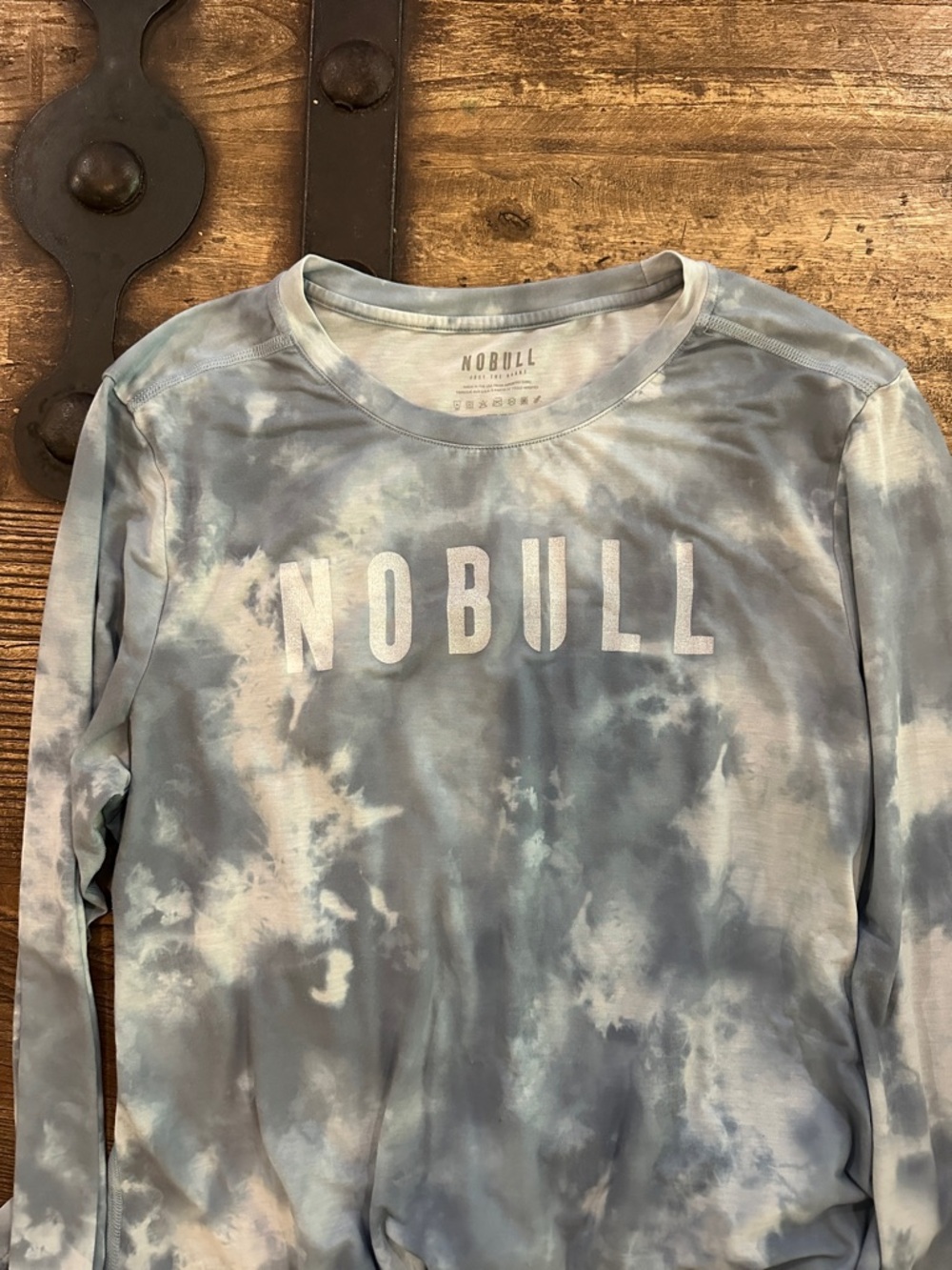 NOBULL Light Blue Gray Tie-Dye Long Sleeve Shirt